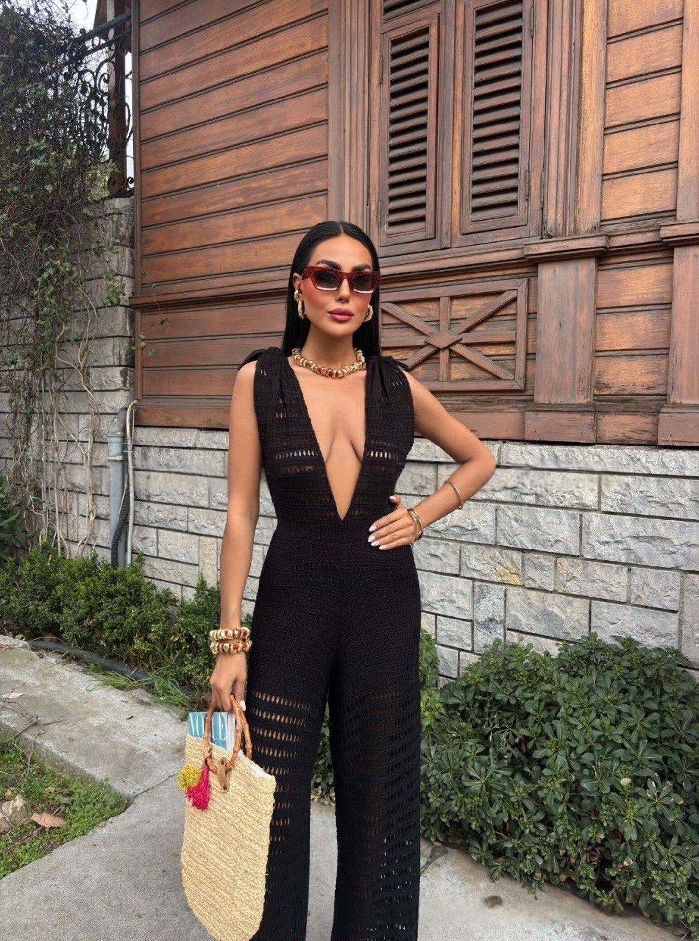 Levi Rhei Resort Knit Wide-Leg Jumpsuit
