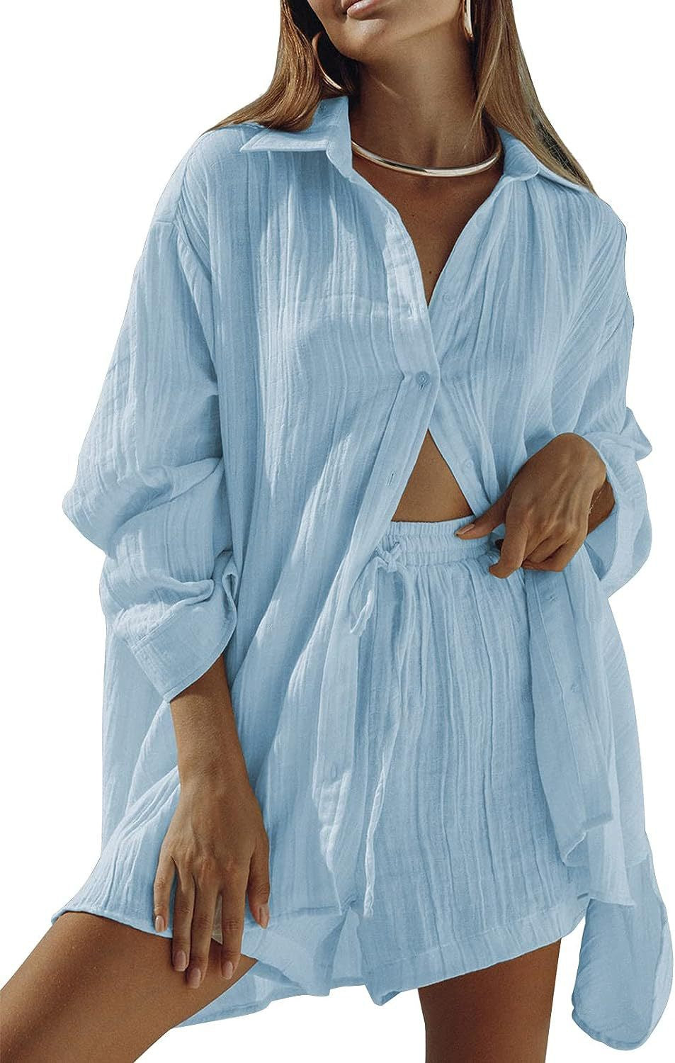 Levi Rhei Sheer Breeze Shirt & Shorts Set