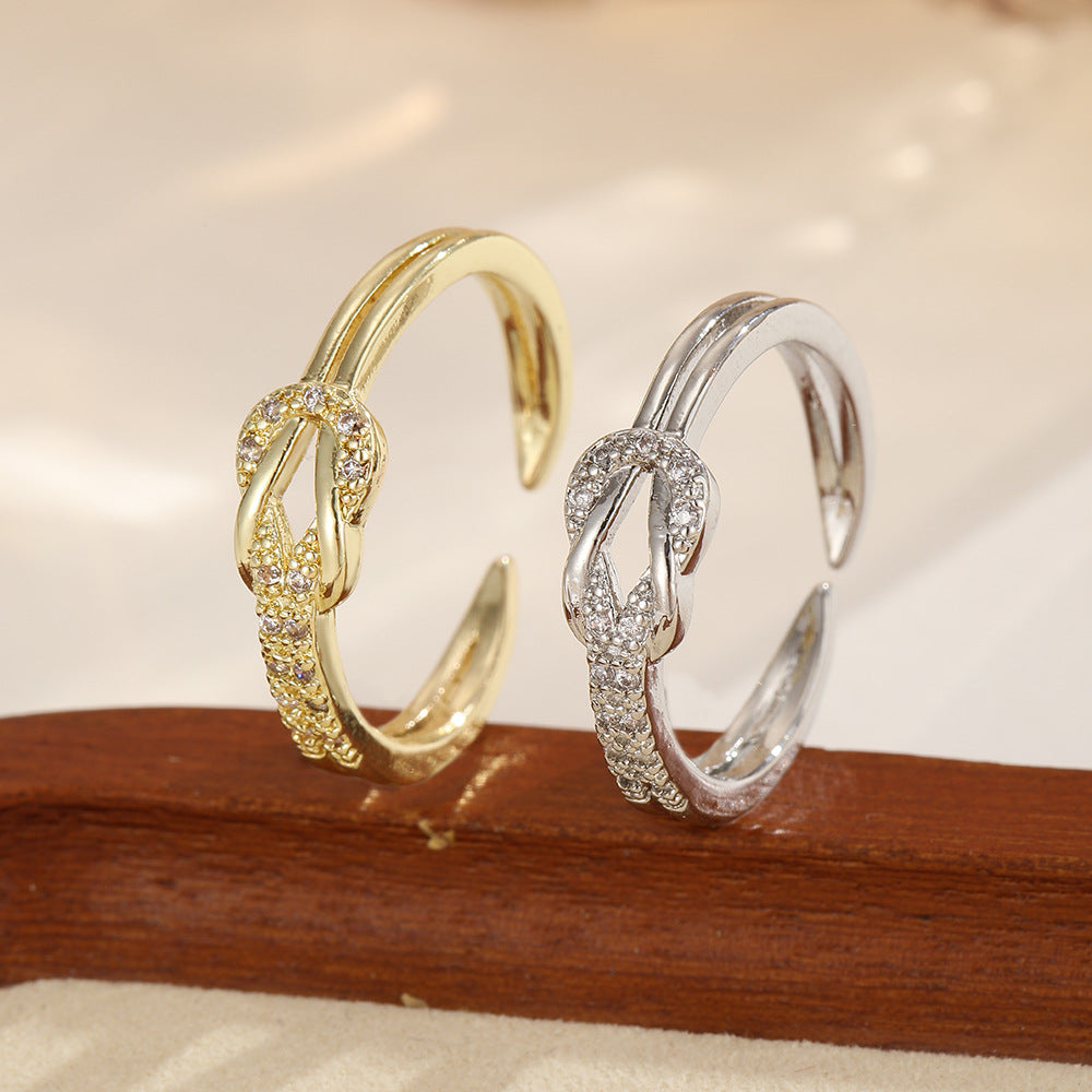 Levi Rhei Knot Diamond Open Ring