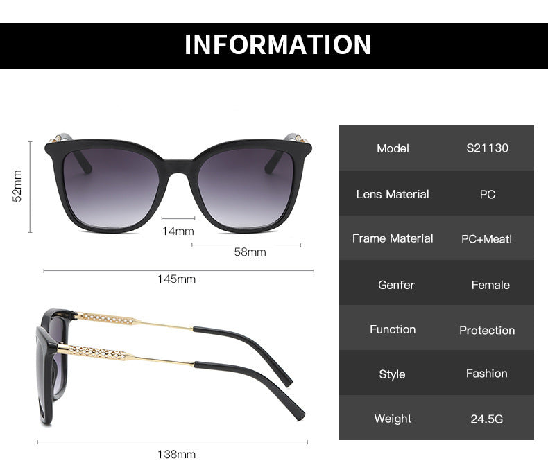 Levi Rhei Vintage Metal Temple Square Sunglasses
