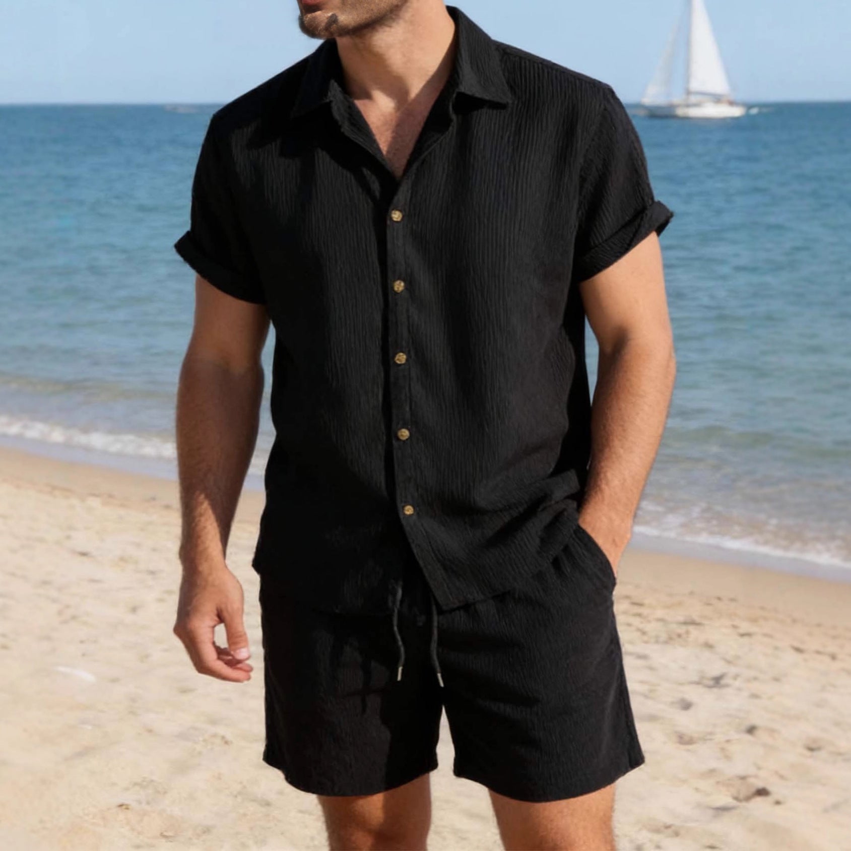 Levi Rhei Casual Resort Shirt & Shorts Set
